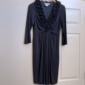 Maggy London black v neck jersey dress